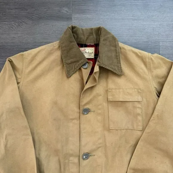 VTG 40s Duxbak Jacket Canvas Waterproof HuntingRainproof 44 Utica MINT